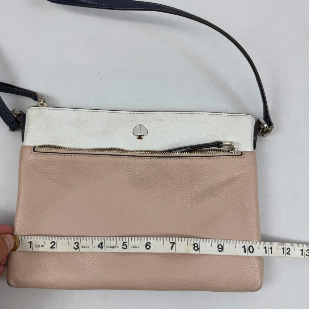 Kate Spade New York Pebbled Leather Colorblock Crossbody‎ Bag Blush Ivory Navy